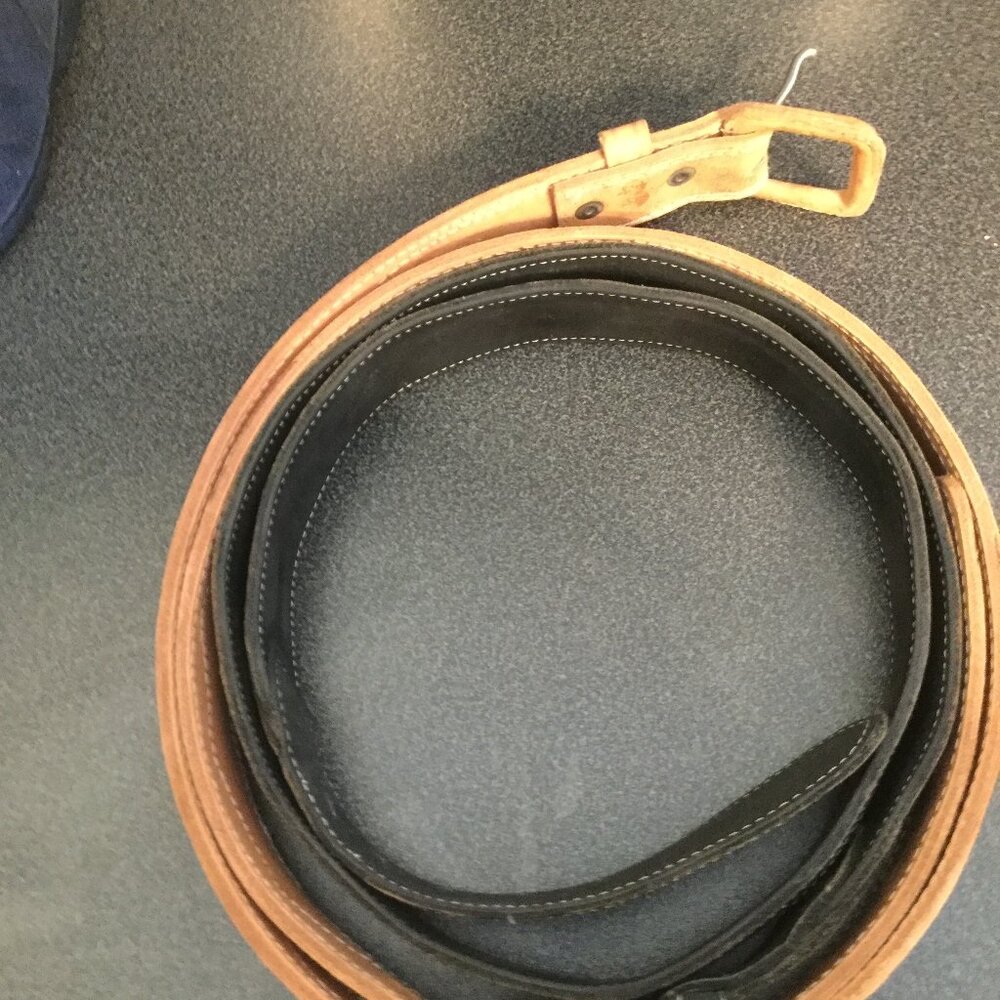 2 vintage leather belts one 42 and one 44 , south western style both very old